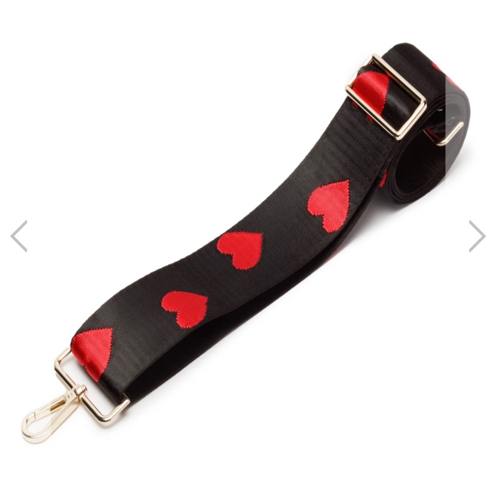 Elie Beaumont Strap Black HEARTs Red Cross Body Handbag Purse Bag Crossbody Love